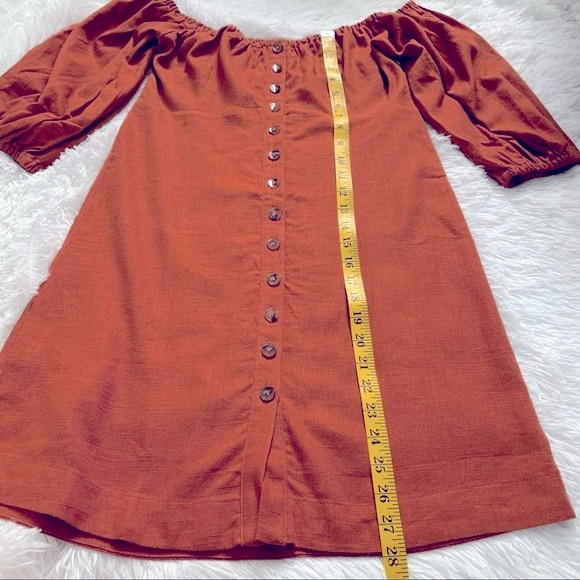 NWT Spell & the Gypsy Rani Mini Dress Rust Linen S - Picture 11 of 14